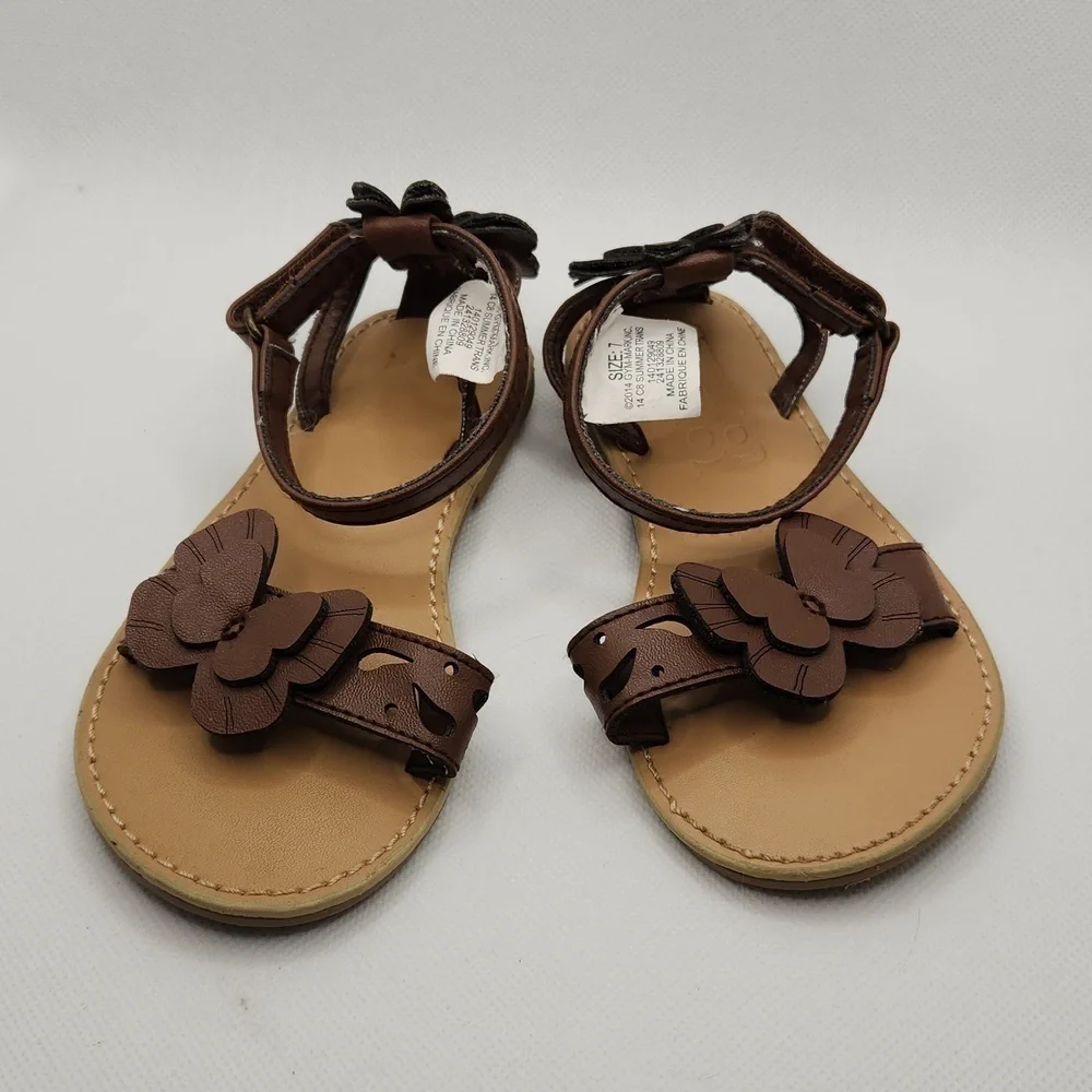 CRAZY 8 Brown Butterfly Thong Sandals Size 7
